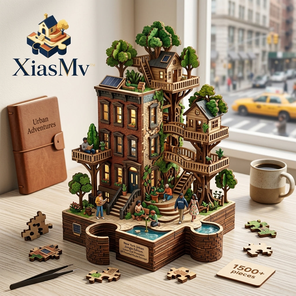 *XiasMv™ New York Urban Treehouse 3D Puzzle Model – 1,500+ Pieces*