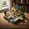 *XiasMv™ The Cottage Garden 3D Wooden Puzzle, 1000+ Pieces, Detailed House & Garden Diorama*