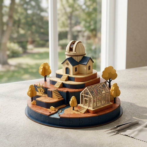 *XiasMv™ 3D Observatory Garden Diorama Puzzle Kit*
