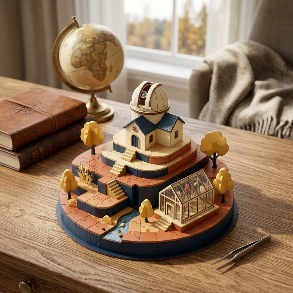 *XiasMv™ 3D Observatory Garden Diorama Puzzle Kit*